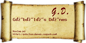 Göbölös Dénes névjegykártya