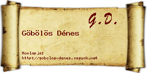 Göbölös Dénes névjegykártya